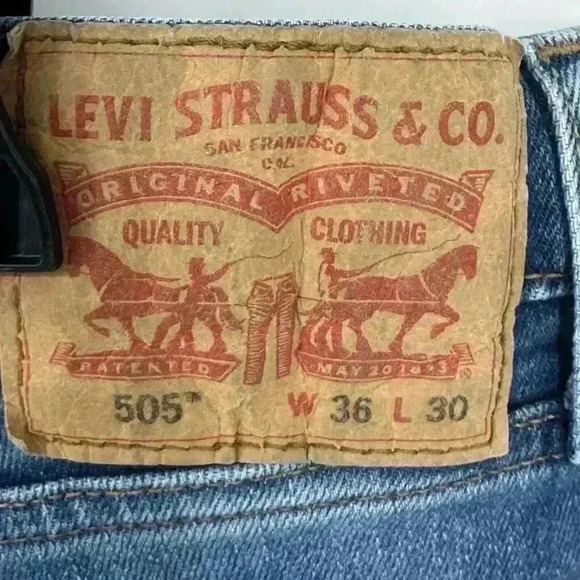 Levis 505 Jeans Mens 36x26* Straight Leg Denim Classic Workwear American Dad - Picture 12 of 16